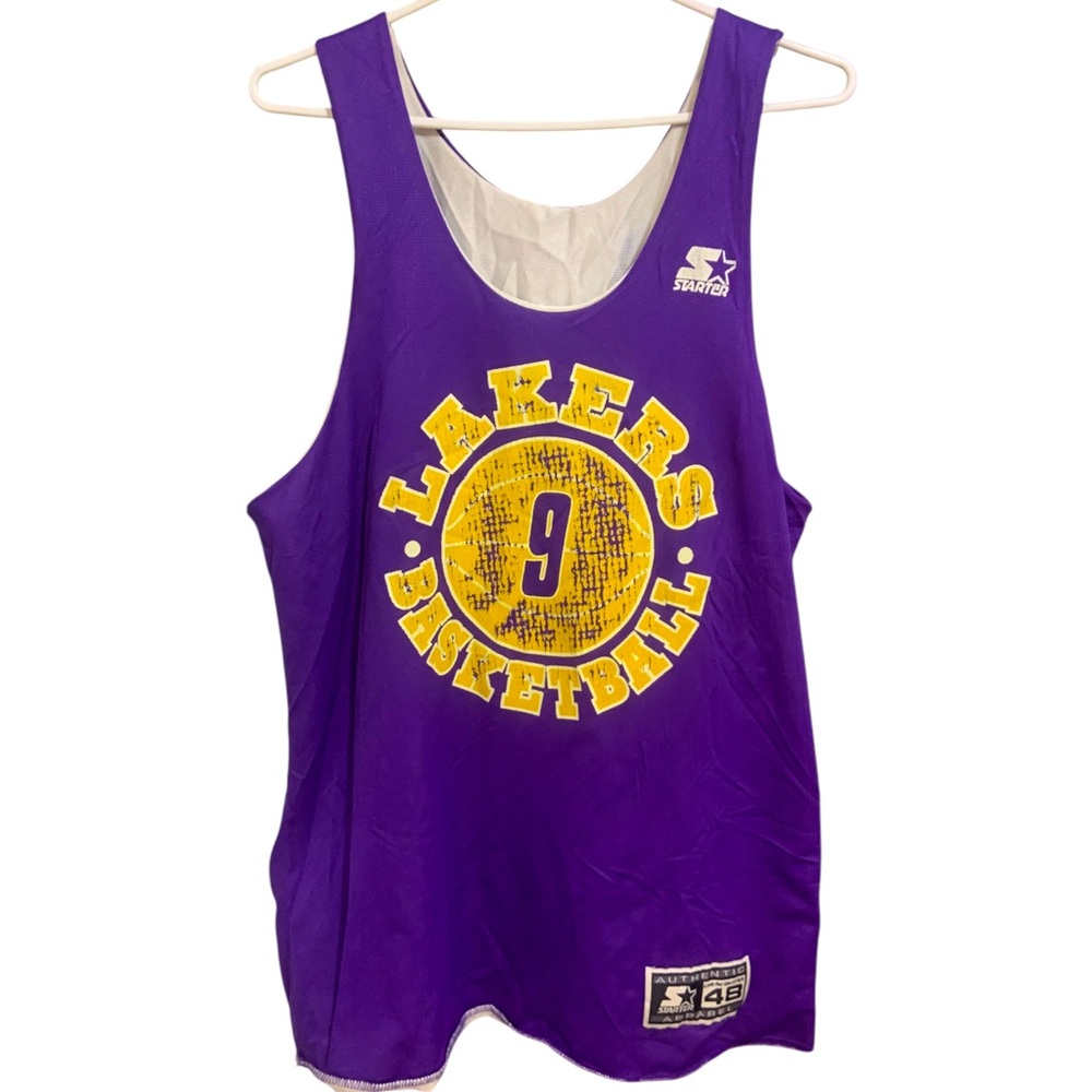 Vintage LA Lakers Nick Van Exel Starter Reversible Practice Jersey Size Large 48